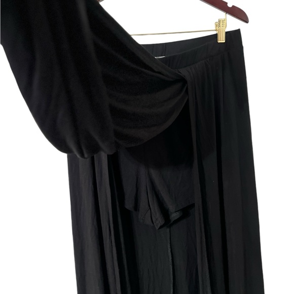 FOXBLOOD Darla Black High Waisted Knit Maxi Slit Skirt - Picture 6 of 9